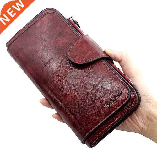 Women's wallet made of leather Wallets Three fold VINTAGE Wo