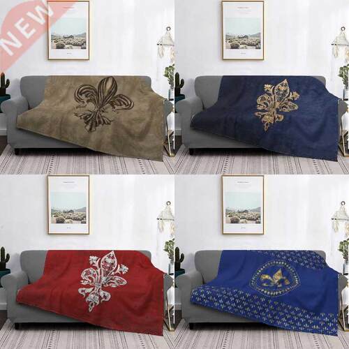 Ultra-Soft Fleece Vintage Fleur De Lis Flower Throw Blanket