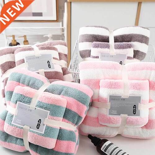 Bath Towels 2Pcs Coral Fleece Towel Small and Large Size