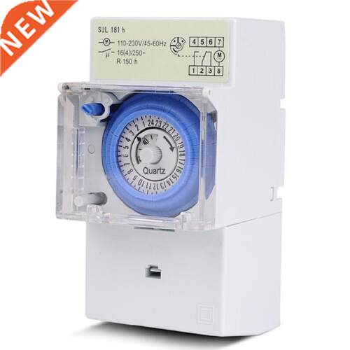 Din Rail Mechanical Timer Switch AC 220V 16A 24H 8 Settings