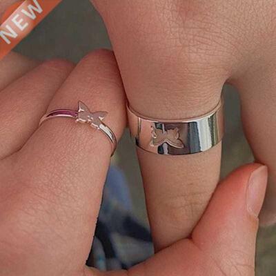 Silver Color Butterfly Rings For Women Men Lover Couple Ring