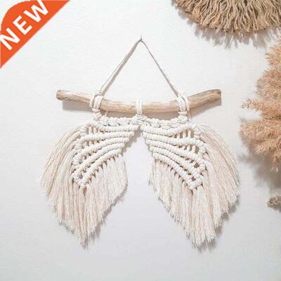 Cotton Macrame Tapestry Angel Wing Woven Wall Hanging for Be