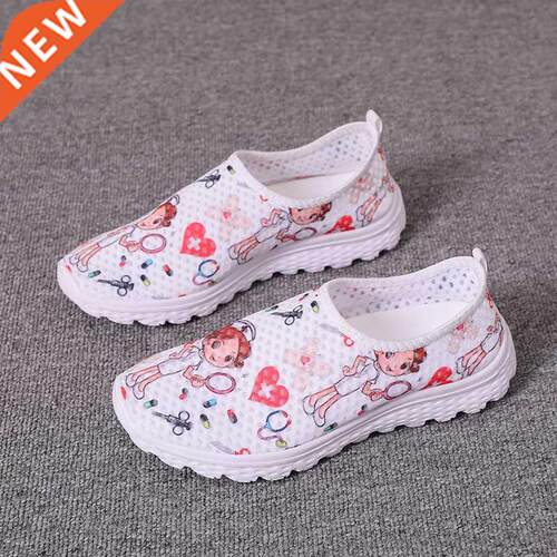 Nurse Doctor Print Women Sneakers Cosplay Shoes Slip On Ligh
