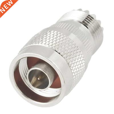 Slver Tone Straght N Male to UHF Female Coax Adapter Conne