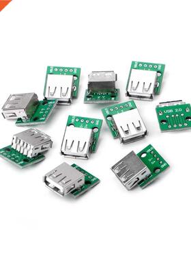 10 Pcs USB 2.0 Female Socket to DIP 4P Adapter Connector 2.5