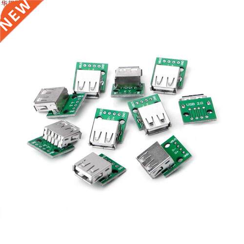 10 Pcs USB 2.0 Female Socket to DIP 4P Adapter Connector 2.5