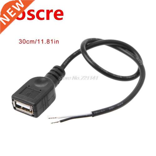 1Pc USB 2.0 Female Jack 2 Pin 2 Wire Power Charge Cable Cord