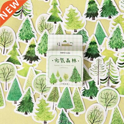45 pcs/lot Green Forest Tree Paper Sticker Decorative Diary