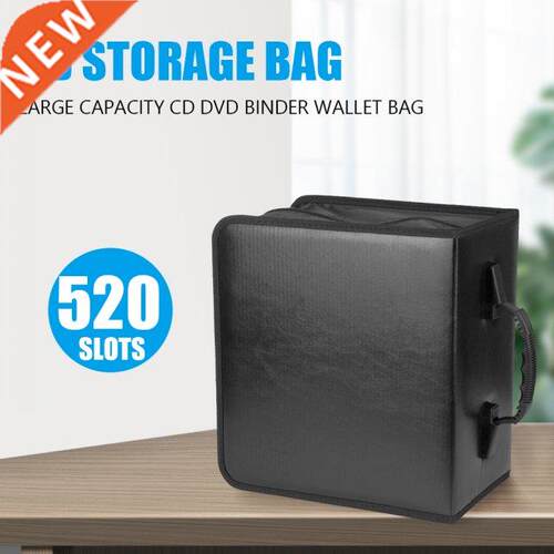Large Capacity Portable Zipper PU Leather CD DVD Wallet Hold
