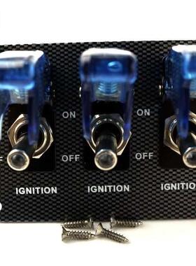 12V Blue LED Safety Cover Aircraft Toggle Switch Carbon Fibe