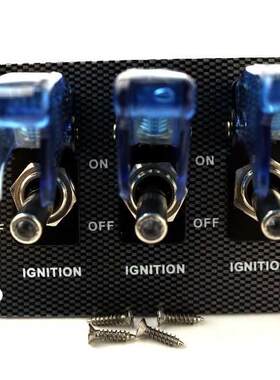 12V Blue LED Safety Cover Aircraft Toggle Switch Carbon Fibe