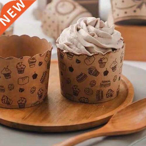 50Pcs Brown Kraft Cupcake Liner Baking Cup For Wedding