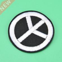 DIY Accessory lack Emroidered Peace Sign Anti-War Hippie R