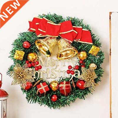 Merry Christmas Wreath Artificial Window Wall Ornaments