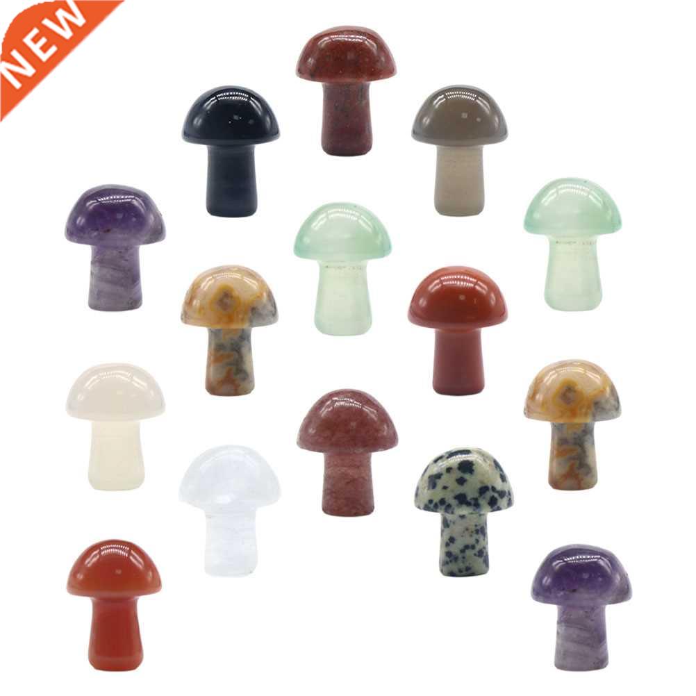 15Pcs Mushroom Figurines Gemstone Mushroom Sculptures