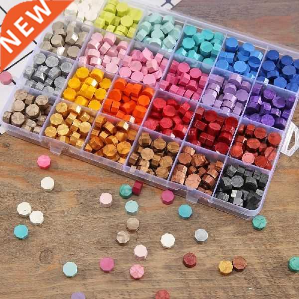 1 Box 700Pcs Vintage DIY Octagonal Sealing Wax Tablet Seal