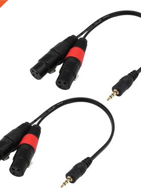 2 Pieces .5mm Mono Jack (PC/Laptop) to 2 XLR Female Cable S