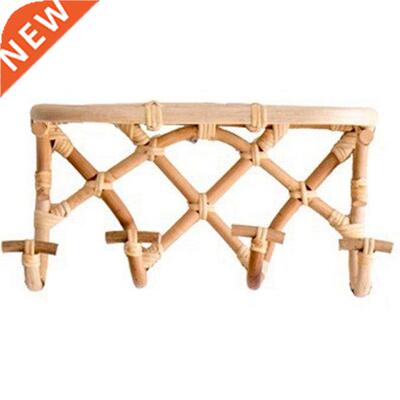 Rattan Clothes Hanger Hook Storage Rack Organizer Wall Mount