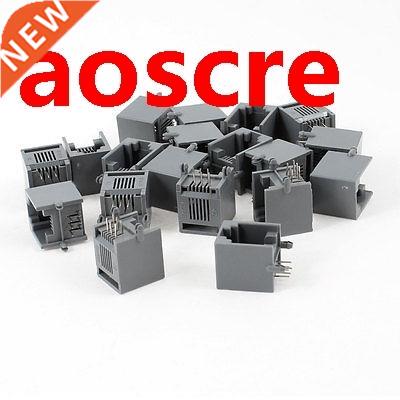 19 x Black Gray Plastic Unshielded RJ12 6 Pin Network Ethern