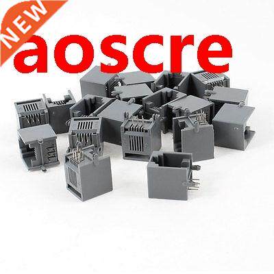 19 x Black Gray Plastic Unshielded RJ12 6 Pin Network Ethern