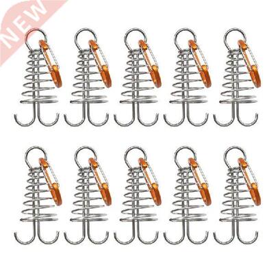 T4MF 10 Pieces Thread Shaped Spring Deck Peg Tent Stakes