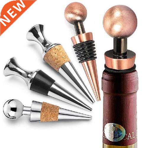 New zinc alloy flat head wine stopper cork wine bottle
