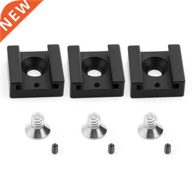 3 Sets Cold Shoe Mount Adapter wth 1/4 Thread Mountng Scr