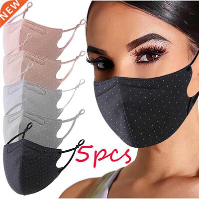 5pc Face Mask For Adult Dot Prnt Mondkapjes?adjustable Safe