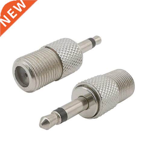 2Pcs F Type Female to 3.5mm Male Connector 3.5 Mono Plug to