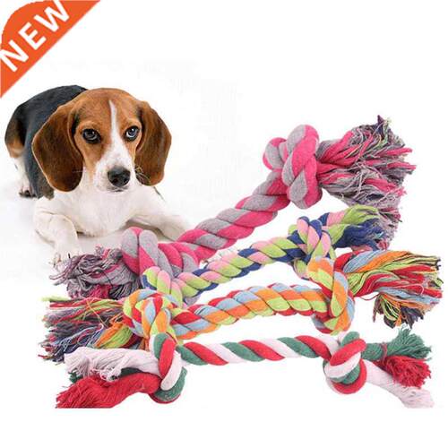 Pet Dog Puppy Double Knot Chew Rope Knot Toys Clean Teeth Du