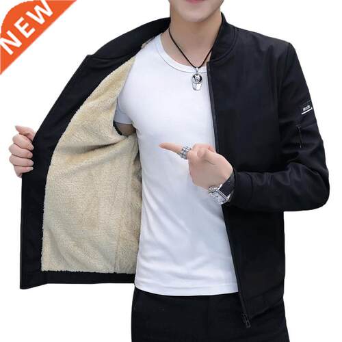 CW Men's Bomber Zipper Jacket Winter Male Fleece Warm Coats