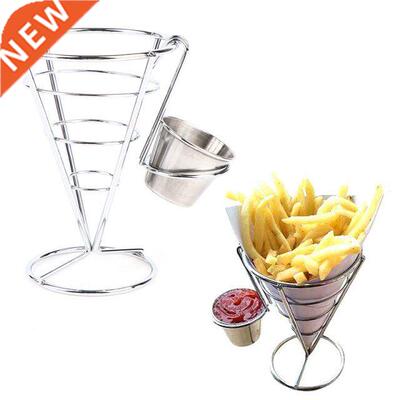 Stainless steel French Fry Stand Cone Basket Holder for Frie