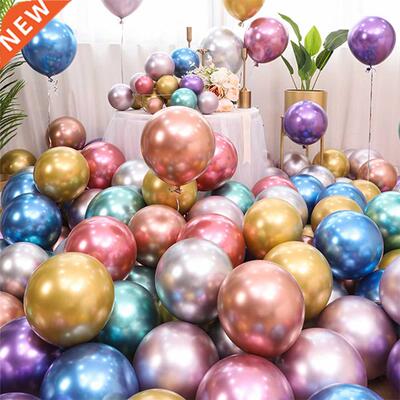 0 pcs 5/10/12 inch metal latex balloon gden silver round