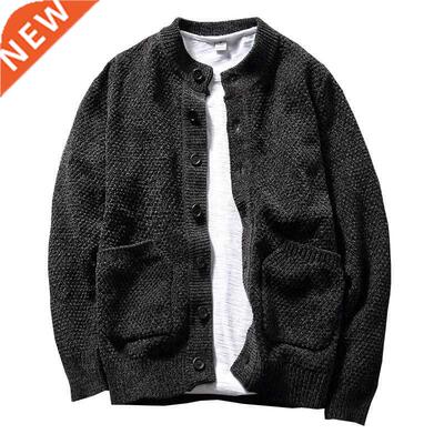 Winter Japanese sweater cardigan jacket sweater men Round ne