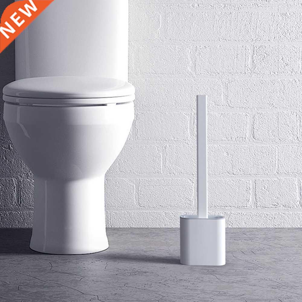 Silicone Bristles Toilet Brush Wall Mounted Holder brosse to - 实物图