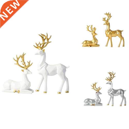 European Style Resin Deer Figurine Statue Home Living Room
