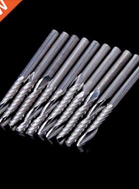 10Pcs/set 4mm Shank Single Flute Carbide Spiral End Mill Cut