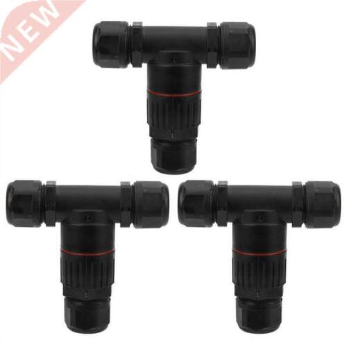 3Pcs IP68 Waterproof Connector Electrical Cable 3 Way T Shap