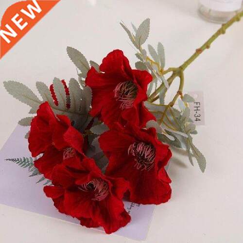 Artificial Flower Bouquet Simulation Poppy Wedding Home