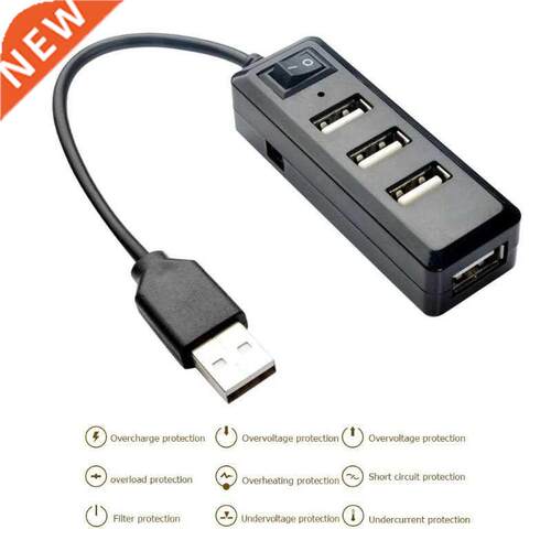 Portable 480Mbps USB HUB Splitter 4 Ports USB 2.0 Desktop Ch