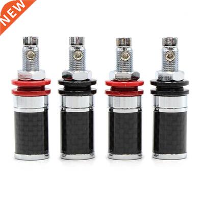 4Pcs/lots Rhodium Plated Carbon fiber Amplifier Speaker Term