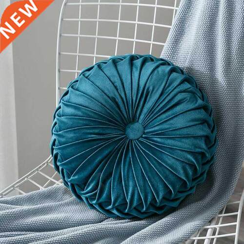 Velvet Pleated Round Floor Cushion Pillow Decorative Sofa Th