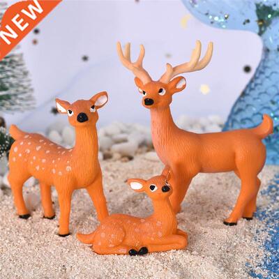 pcs/Set Sika Deer Cartoon Animal Figurine Dollhouse Home D