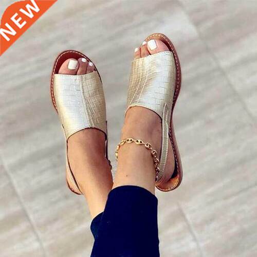 Women's Sandals 2021 Summer Female Slippers Flat Woman Peep-