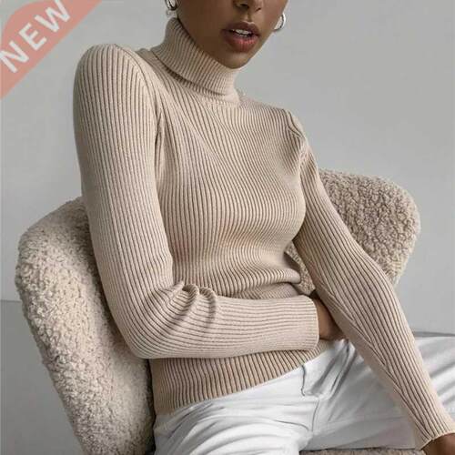 2022 Basic Turtleneck Women Sweaters Autumn Winter ops Slim