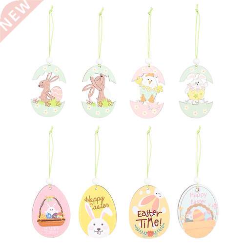 1PC Easter Pendant For Bunny Egg Shells Rabbit Wooden