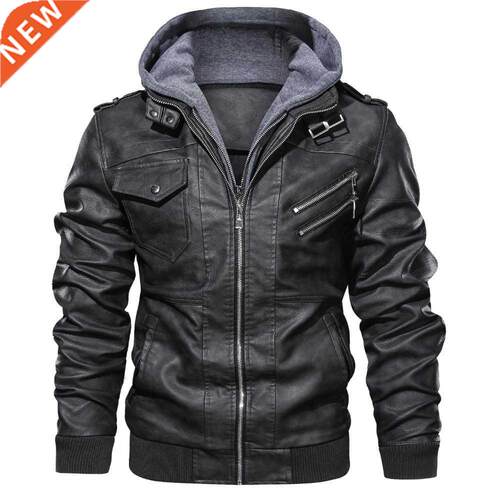 Men's casual leather jacket outdoor motorcycle coat