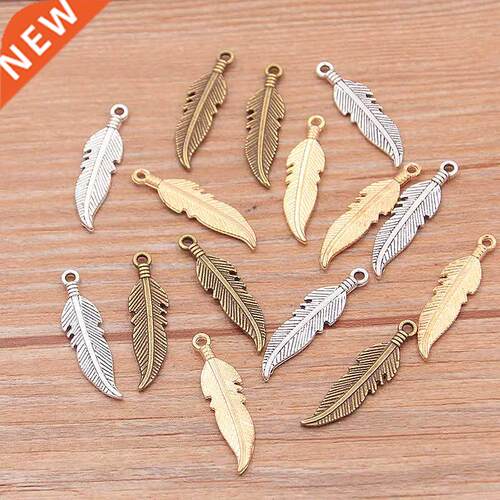 0pcs 7*27mm  Color Metal Zinc Alloy Leaves Charms Fit Jewe