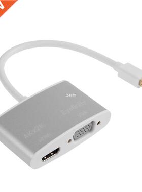 4Kx2K 1080P 2 in 1 Mini Displayport DP to HDMI VGA Adapter C