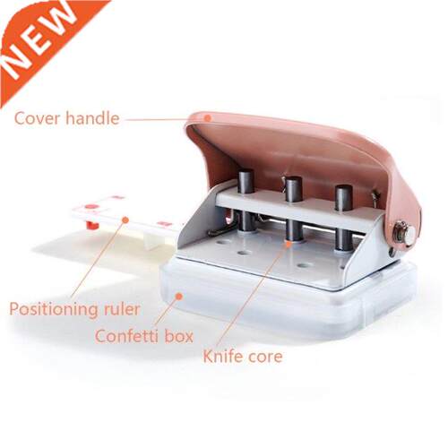 K1KF Portable Hole Puncher 3/6/9 Holes w/ Postonng Ruler